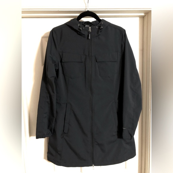 Eddie Bauer Rainfoil Trench Coat, Zip Front and Pockets, Adjustable Hood - Picture 1 of 9